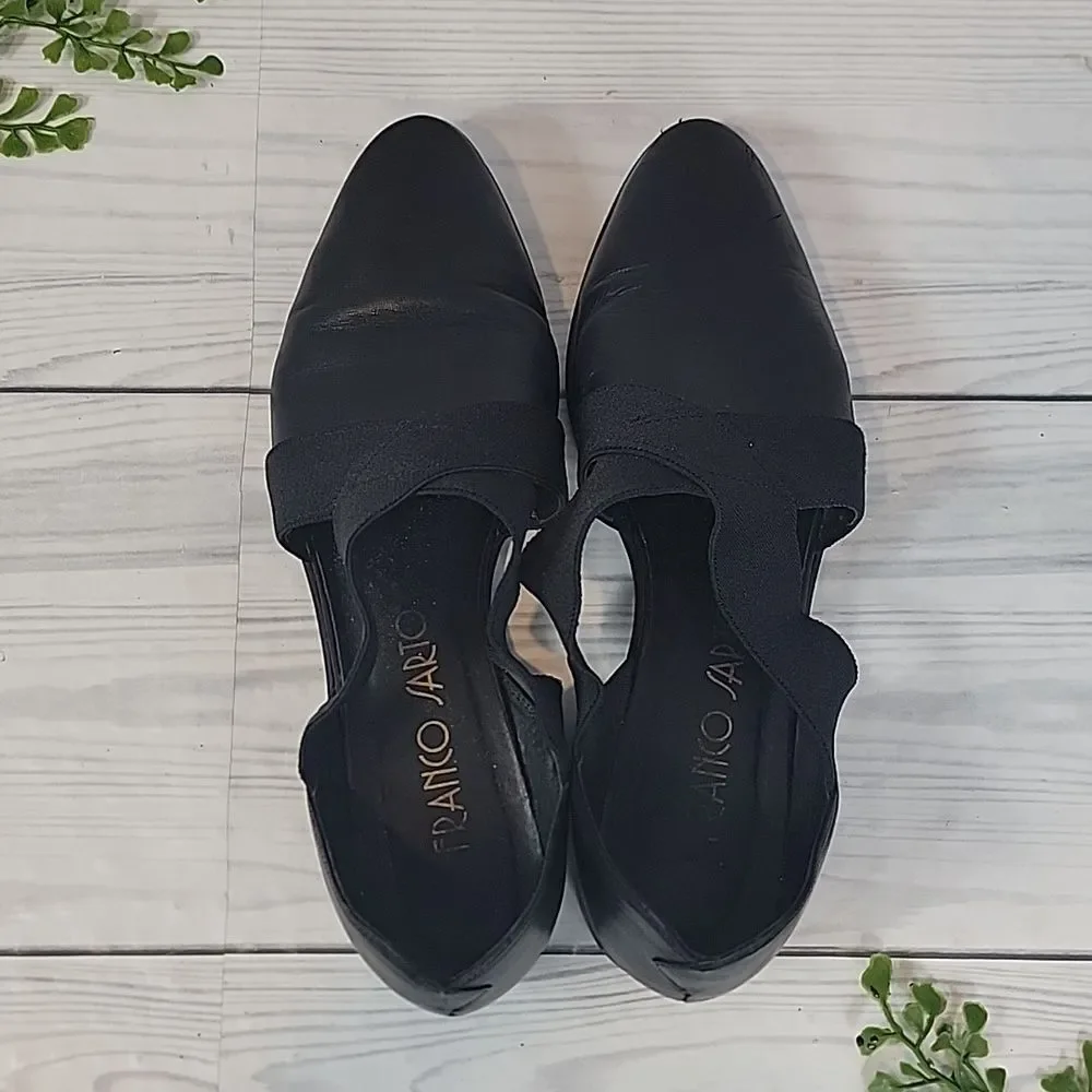 Franco Sarto Loafer Leather Flats in Black Womens Size 10